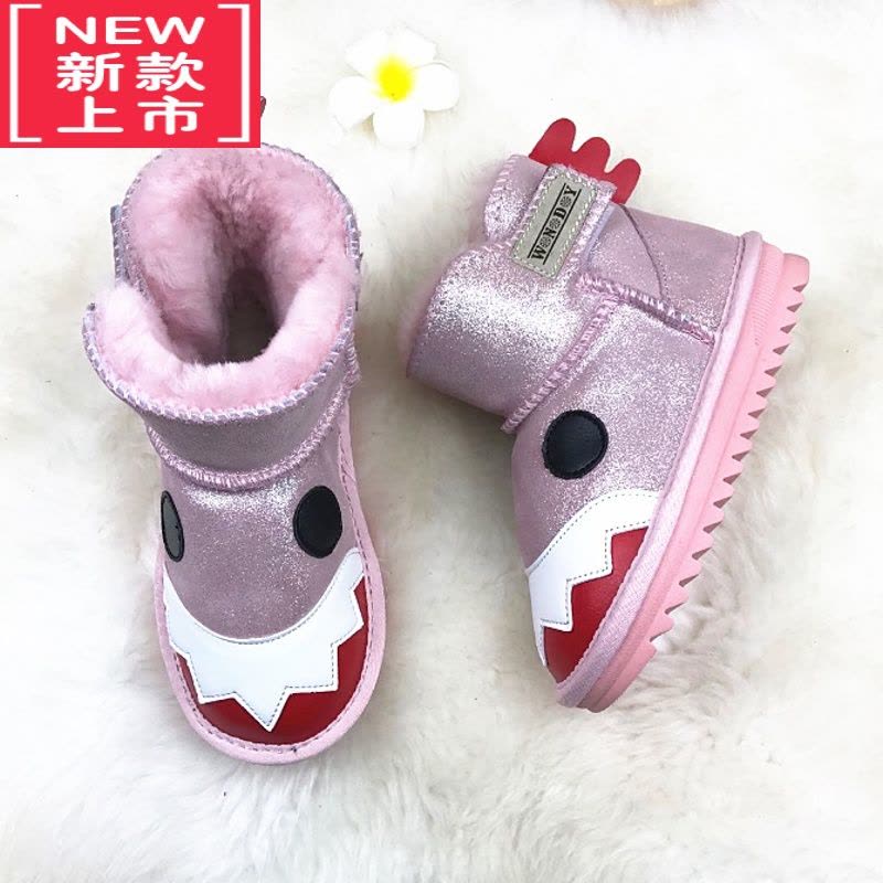 可莉允秋冬季新款防水儿童雪地靴一体男女童鞋加厚加绒保暖棉鞋学生图片