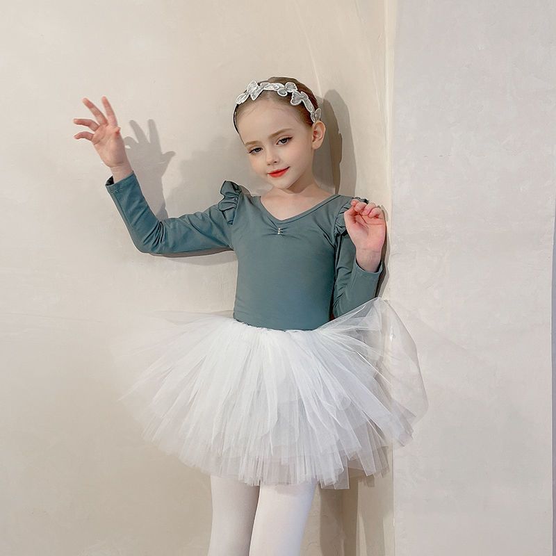 儿童舞蹈服长袖春秋女童练功服飞袖练功服幼儿芭蕾舞裙中国舞套装