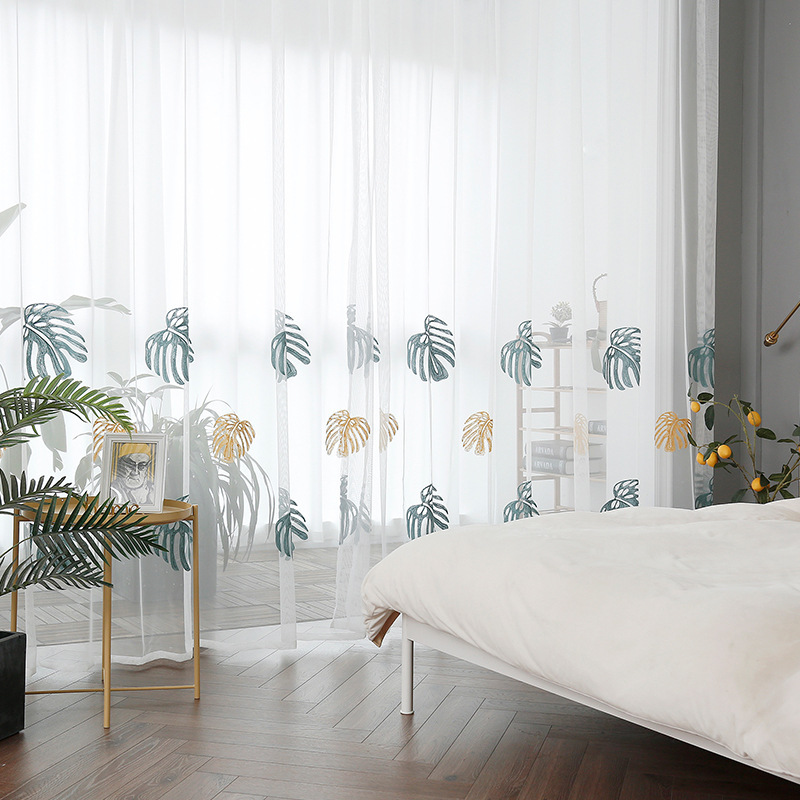 京城派窗帘纱帘白纱网格纹窗帘窗纱白色布料阳台半遮光帘子沙飘窗北欧