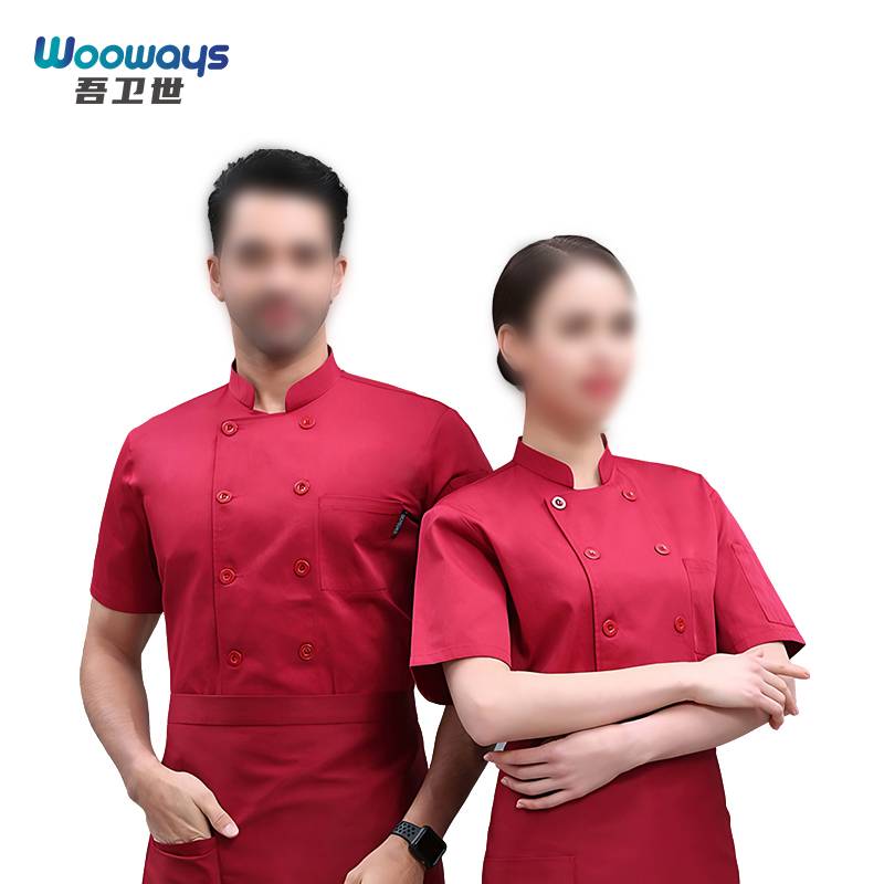 吾卫世 厨师服 双排扣短袖 请备注颜色及尺码 件高清大图