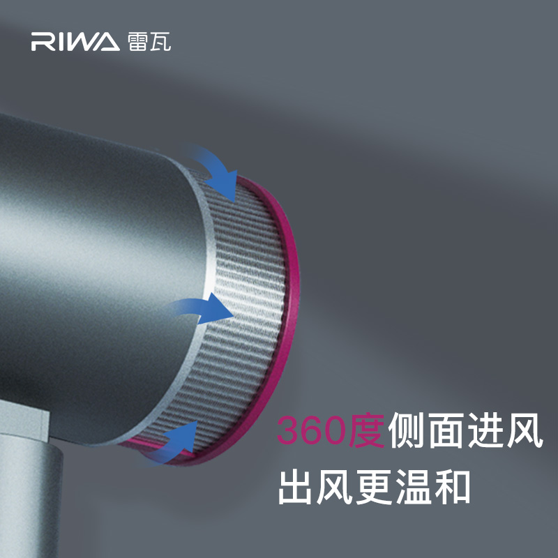 雷瓦RIWA强力1600W三档变温折叠便携电吹风带过热保护集散双风口高清大图