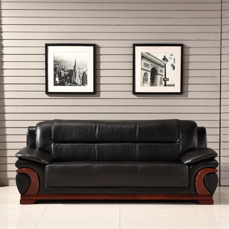 域赢办公沙发会客接待沙发现代简约商务沙发组合3+1+1+茶几高清大图