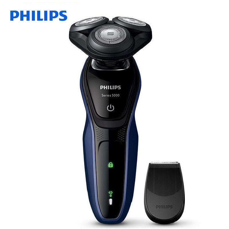 飞利浦(Philips)电动剃须刀 S5081/04 充电旋转式刮胡刀胡须刀配鬓角刀一小时快充 干湿两用三刀头全身水洗