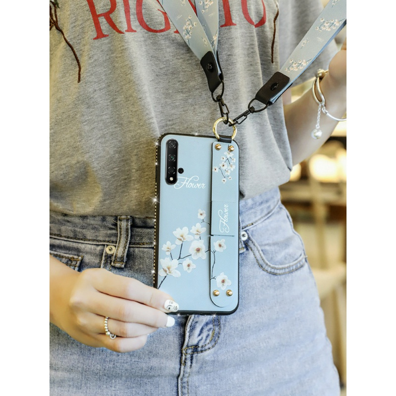 华为荣耀20s手机壳20i女款pro硅胶20青春版腕带全包防摔软壳个性麦芒8