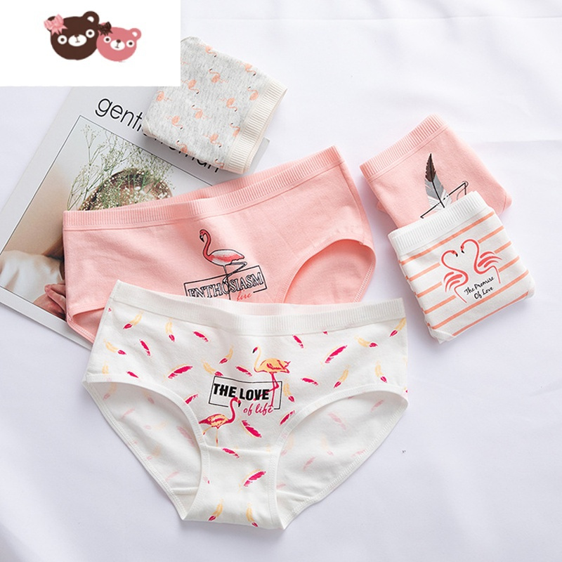 绿彩虹光5条发育期女生学生三角内裤初中高中可爱1118岁大童少女视频