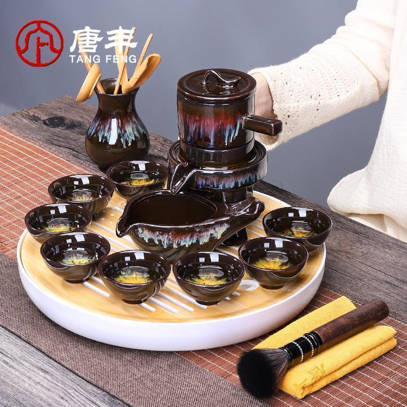 家柏饰(CORATED)窑变茶具家用竹制干泡盘套组自动功夫泡茶壶天目釉自动套装z高清大图