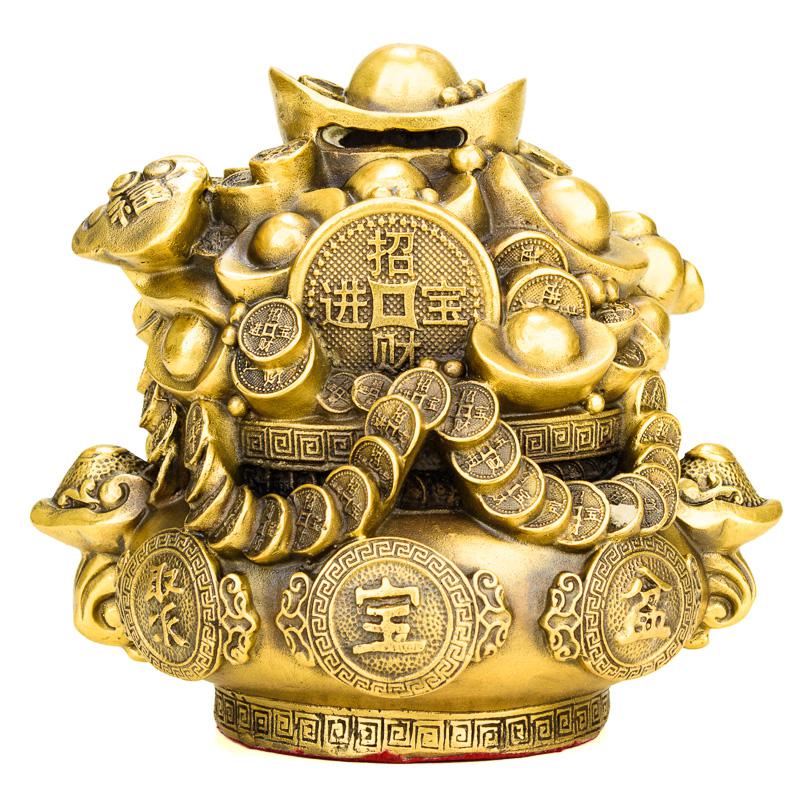 家柏饰(CORATED)铜 存钱罐办公室桌面摆件金元宝高清大图