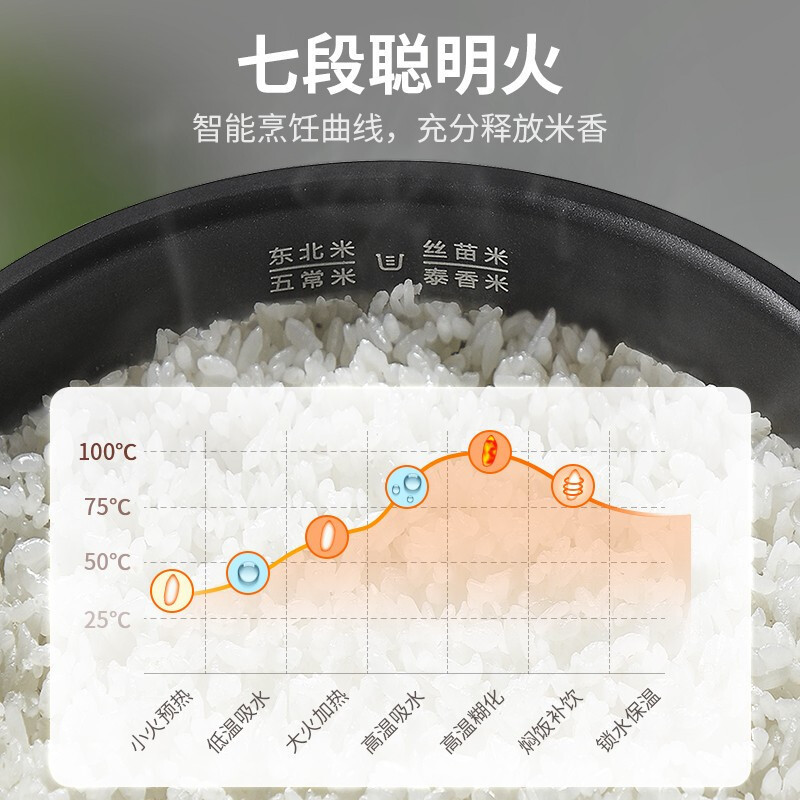 苏泊尔(SUPOR)电饭煲4L电饭锅多功能家用智能3-6人柴火饭不粘内胆蓝钻预约