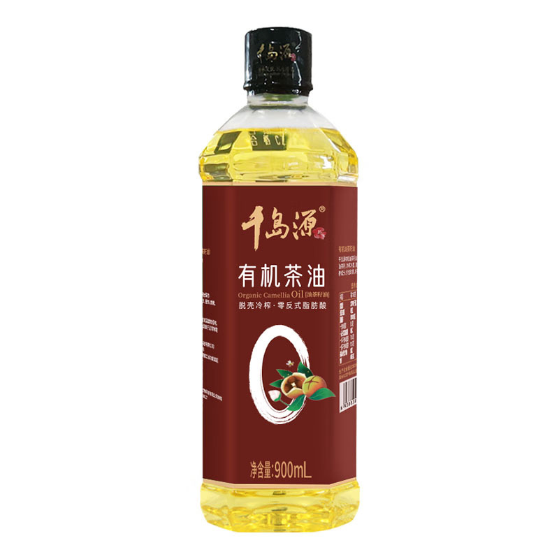 千岛源有机山茶油茶籽油冷榨一级双重有机粮油0零反式脂肪酸茶油900ml