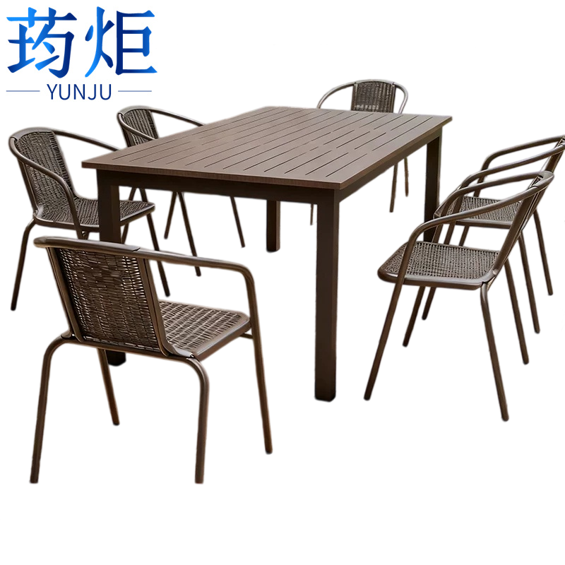 荺炬户外桌椅 160cm长桌+6椅套