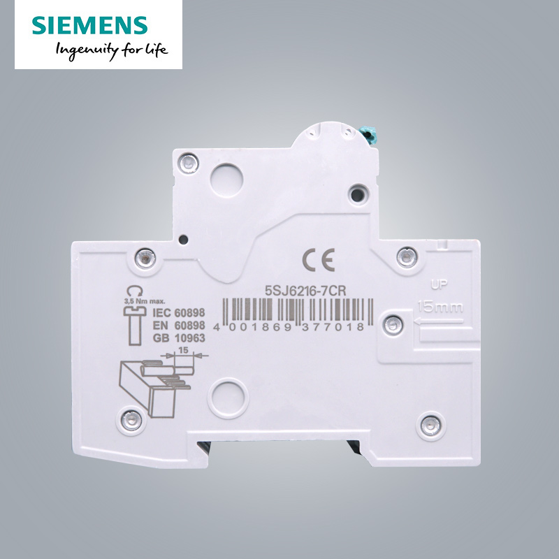 西门子(SIEMENS) 空气开关2P双进双出 16A标准型断路器5SJ62167CR高清大图