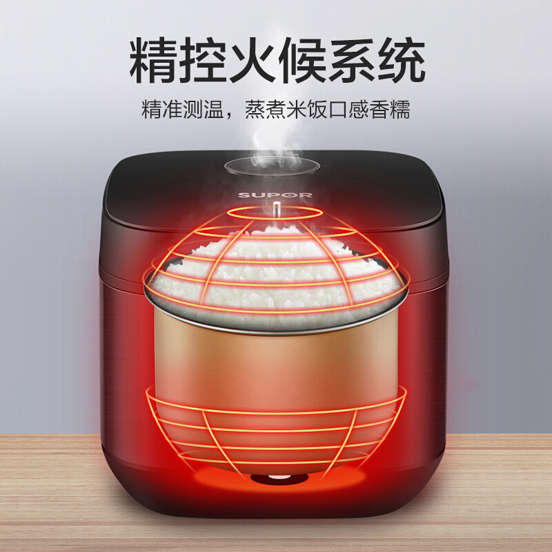 苏泊尔(SUPOR)电饭煲3L不粘内胆2-3-5人前置大屏面板杂粮多功能家用智能定时24小时预约煲粥锅SF30FC996高清大图