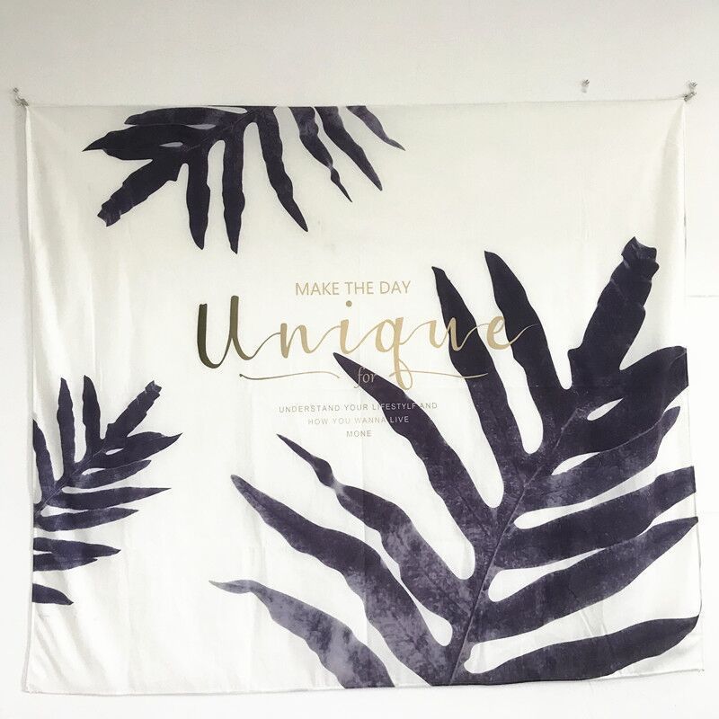 汐岩背景布挂布少女房间宿舍改造卧室直播拍照床头边装饰挂毯 蕨类【1.5*1.3米高】送灯