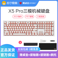 黑峡谷(Hyeku)X5 Pro 三模机械键盘 无线键盘五脚热插拔吸音棉 108键PBT键帽 桃桃气泡水天空蓝轴