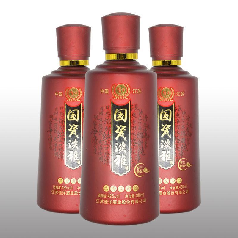 国瓷淡雅 窖龄三年 42度 浓香型白酒 480ml*6整箱装
