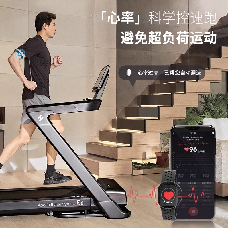 舒华(SHUA)跑步机E8彩屏版家庭用室内智能健身房高端商用走步机健身器材T599T高清大图