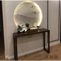 靠墙玄关桌条案新中式实木客厅走廊隔断装饰桌子简约条形桌长条窄