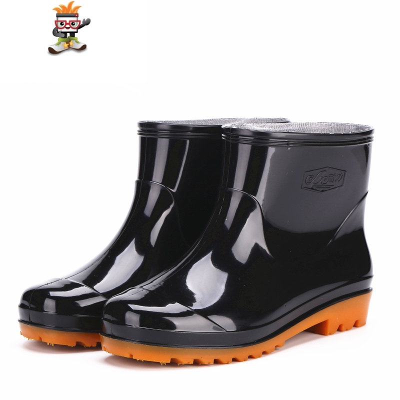 中高筒防水防滑雨靴胶鞋低帮水靴厨房工作劳保钓鱼短筒水鞋男雨鞋闪潮