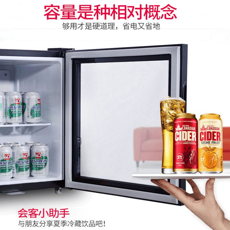 乐创 (lecon)110升留样柜小型食品冷藏台式单门饮料保鲜展示柜冷藏柜酒店小冰箱 LC-SC-110