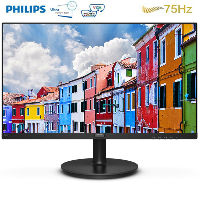 飞利浦/PHILIPS 21.5英寸 75Hz电竞游戏 VA面板 滤蓝光三边微框 高清电脑显示器221V8 黑色