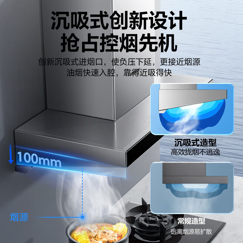 老板(ROBAM)烟灶套餐 24m³油烟机灶具套装 烟灶套装 煤气灶油烟机套装 烟机灶具60X6S+57B0X(天然气)高清大图