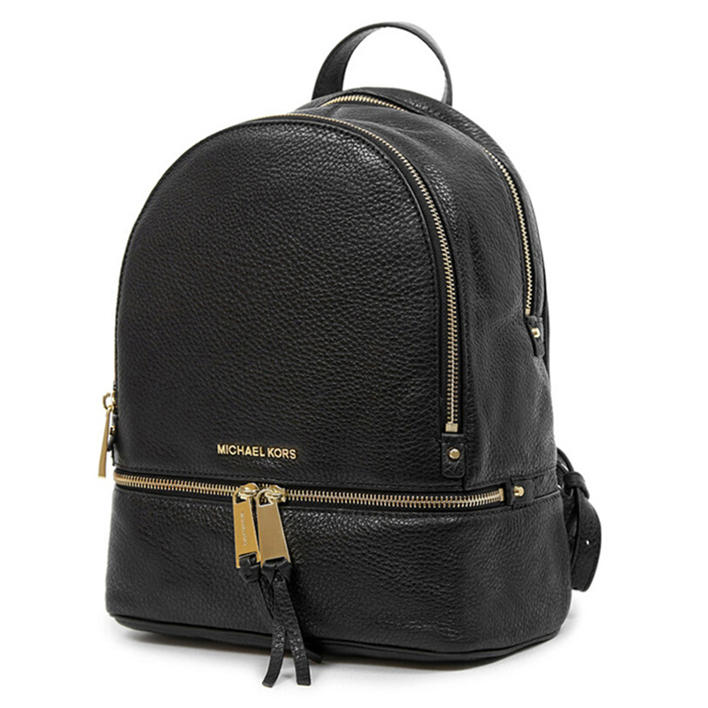 [直营]Michael Kors 迈克·科尔斯 RHEA ZIP黑色牛皮女士背包双肩包30S5GEZB1L-BLACK