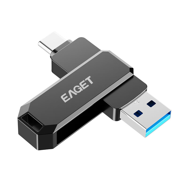 忆捷(Eaget)手机U盘Type-C USB3.2 双接口手机电脑多用旋转金属优盘CF66-32GB/个高清大图