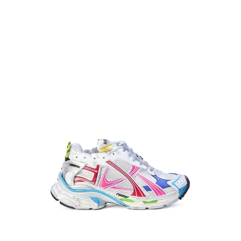 Balenciaga 巴黎世家透气拼接撞色磨旧效果跑鞋女多功能系带橡胶底高清大图