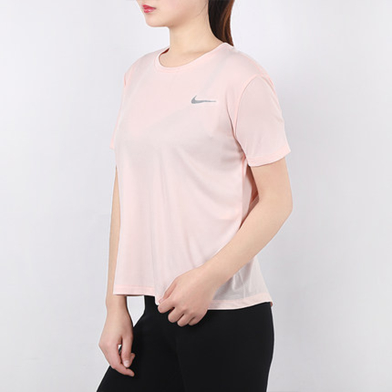 NIKE耐克短袖女宽松透气运动半袖粉色T恤AJ8122-664