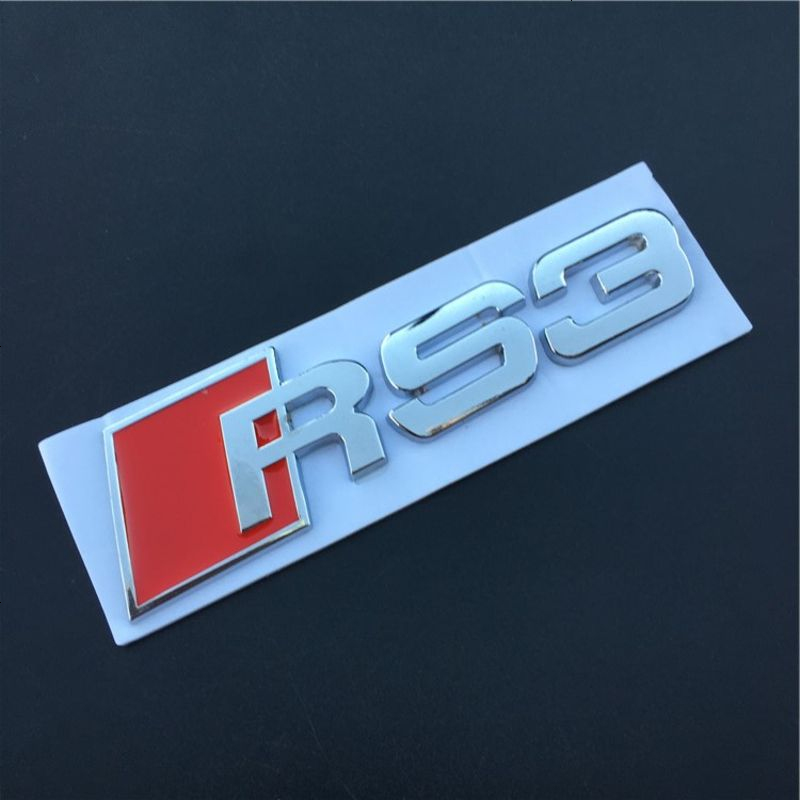 奥迪a4la6la5a3a8s3s4s5s6s8改装车贴车尾s标运动型贴标志rs3银色贴标