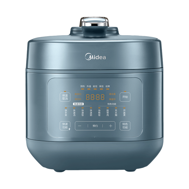 美的(Midea) MY-C6147 电压力锅 6L大容量 0涂层不锈钢内胆双胆 多功能智能高压饭锅