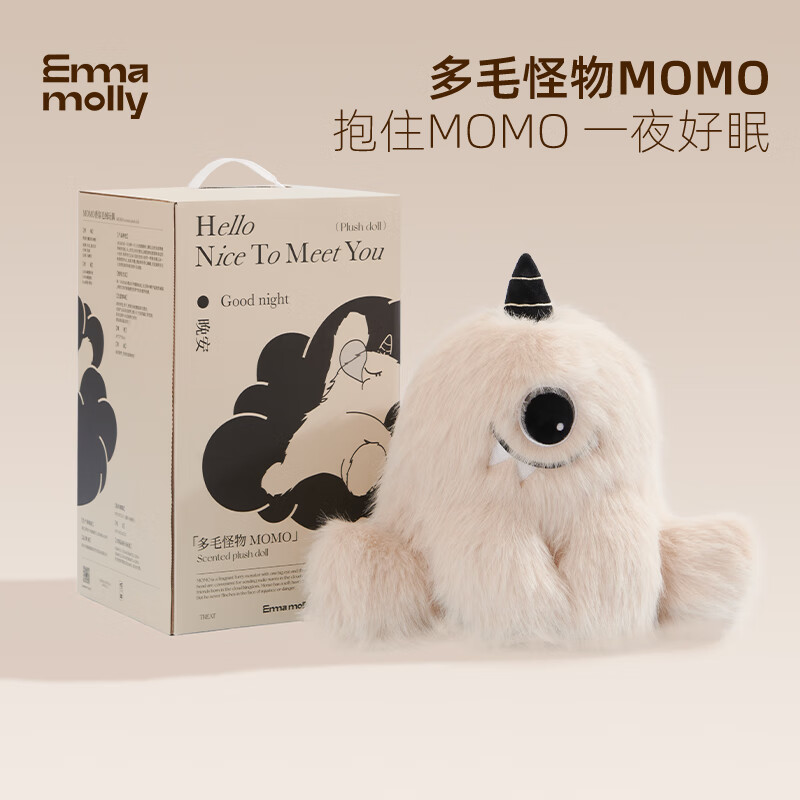 艾玛莫莉(EMMA MOLLY) 香薰毛绒公仔 大眼毛绒怪MOMO香氛玩偶 (不含眼罩标准款) / 个高清大图