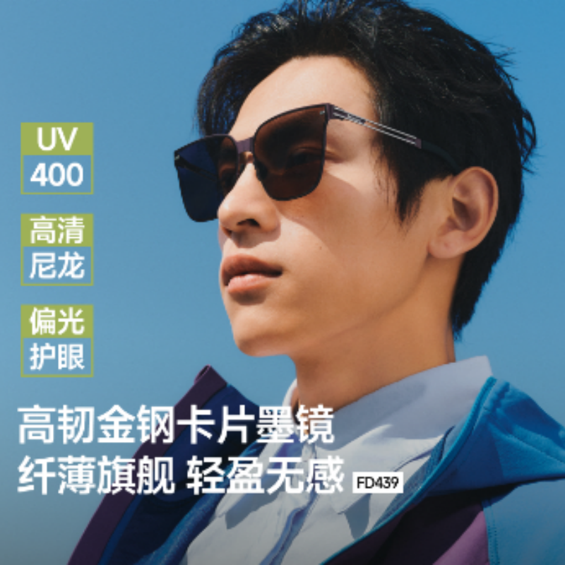 蕉下方圆大框卡片折叠墨镜FD439