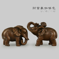 美帮汇铜大象摆件象一对吸水象客厅装饰品大号 7号财富象扬鼻