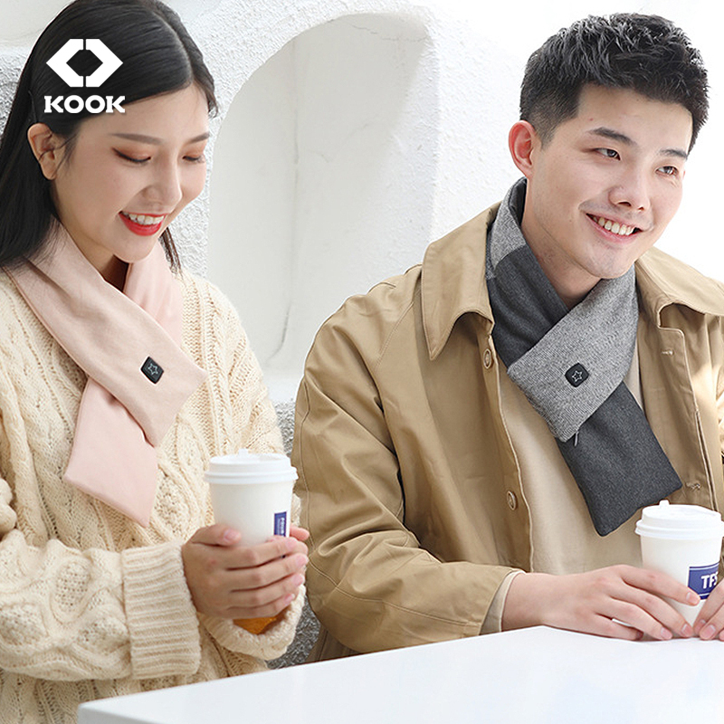 KOOK新款智能USB充电保暖发热围巾男女款电热围脖冬季礼品热敷肩