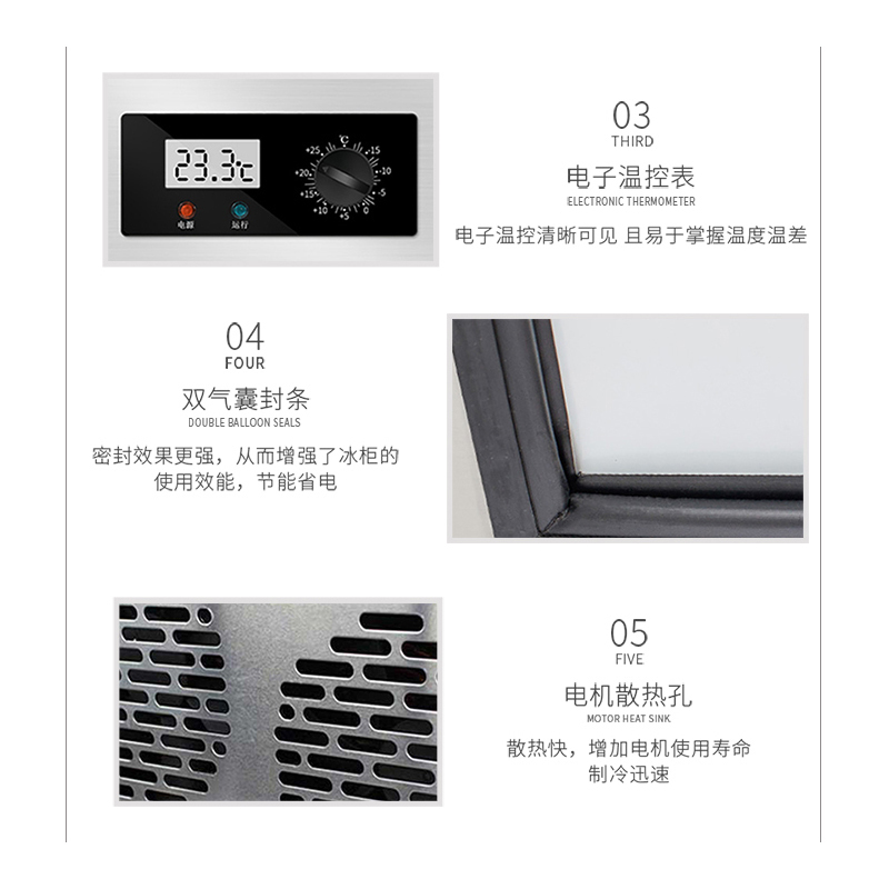 今创(jinchuan)卧式冷藏冷冻双温工作台保鲜工作台商用厨房冰柜平冷工作台冷冻柜冰箱不锈钢水吧台奶茶操作台