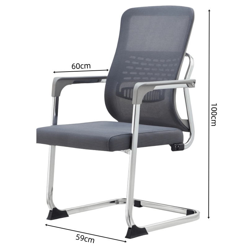 豫龙都 弓形办公椅 网面 把高清大图