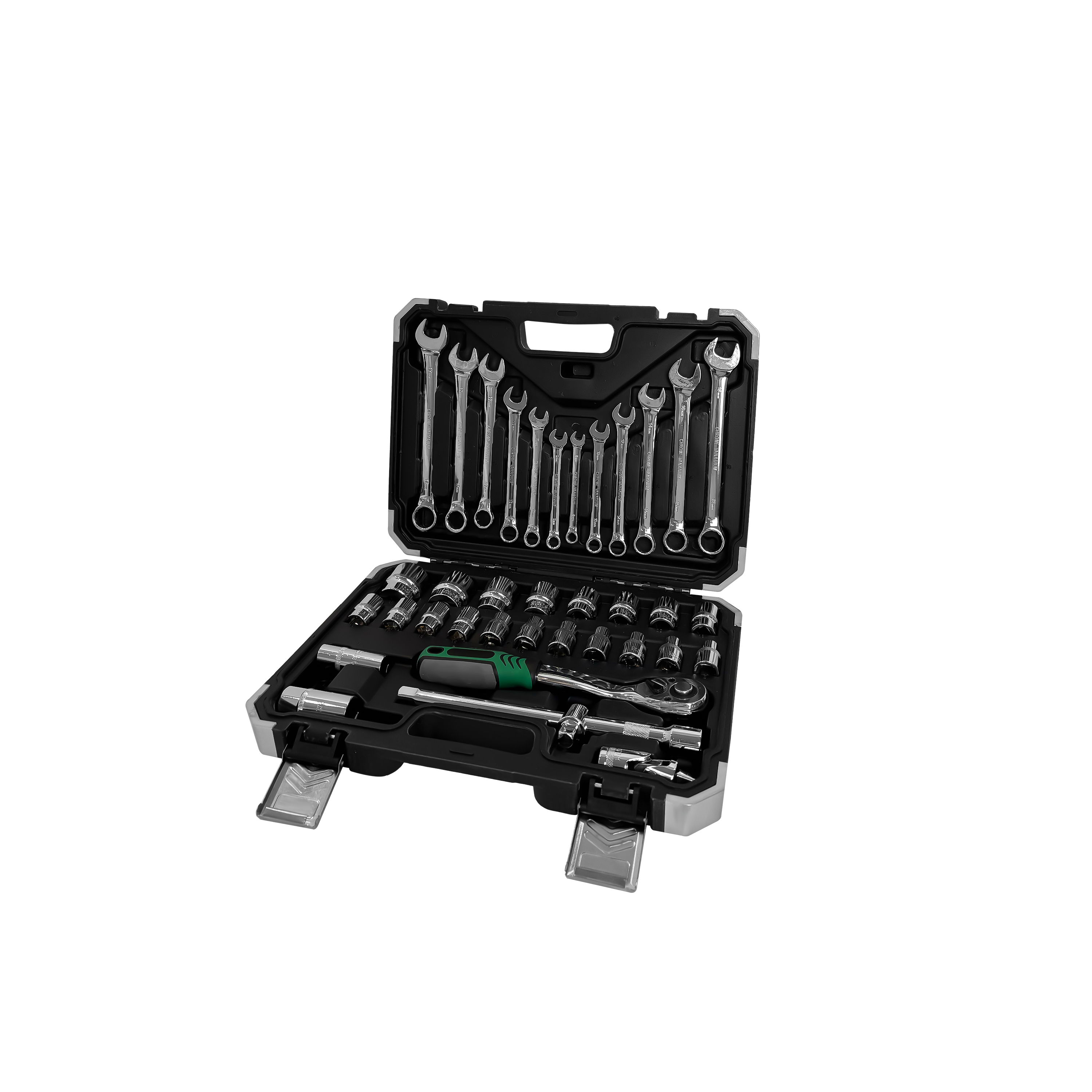 冰将 72齿包边箱蓝带37件套简扳手 37件套 套高清大图