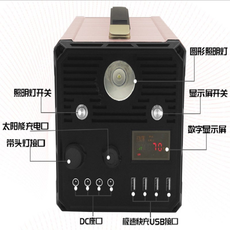 凯美威 定制家用应急电源220V1000w便携式医疗交流储能电源户外移动露营照明 定制移动电源 单台装