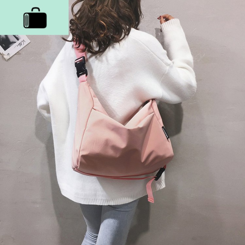 帆布袋慵懒风斜挎包大容量时尚潮流大学生单肩包2020新款简约女包NEW LAKE女斜挎包