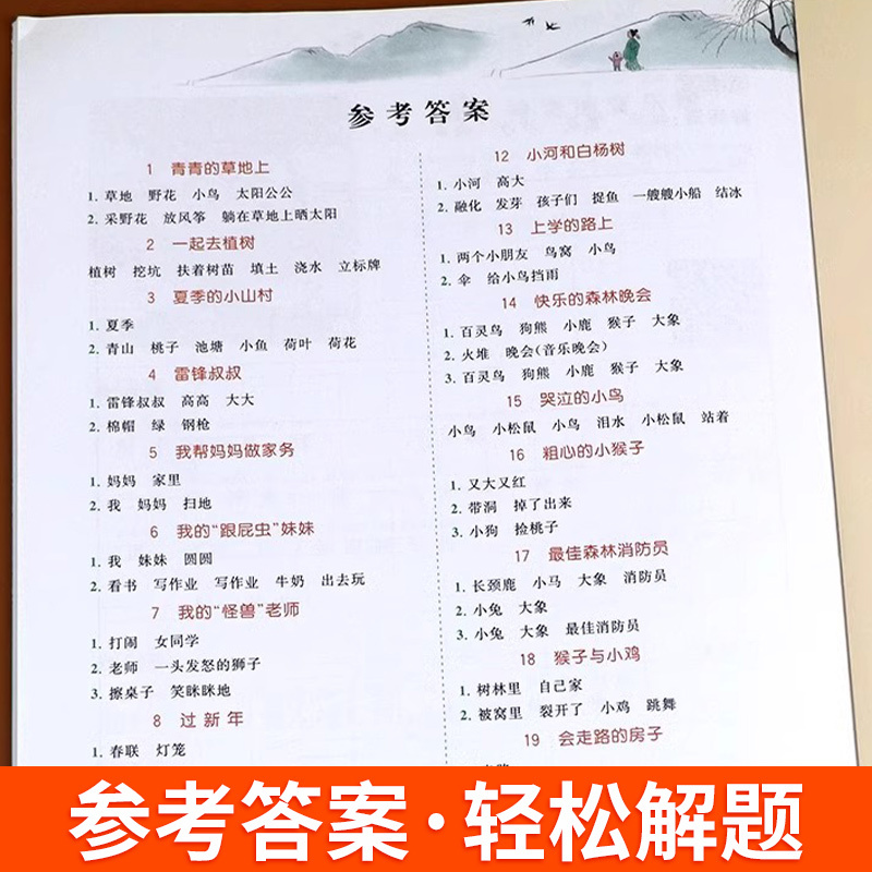 1年级下册[看图+阅读+字帖+口算] 4本 小学通用 [正版]看图写话一年级二年级下学期小学一二年级下册语文看图写话说话