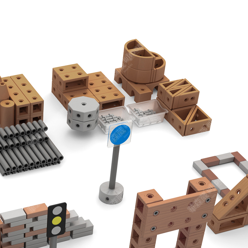 华森葳 户外运动探索区 军事体能游戏区 户外洞洞叠叠积木组高清大图