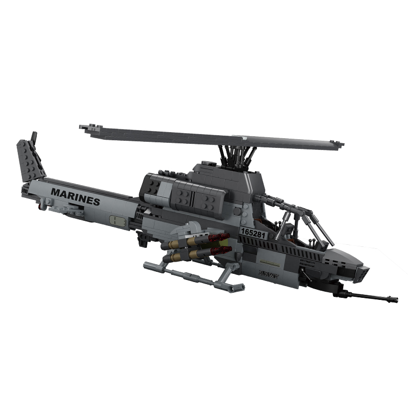 模型军事系列男孩礼物兼容乐高614岁眼镜蛇直升机815颗粒2人仔参数