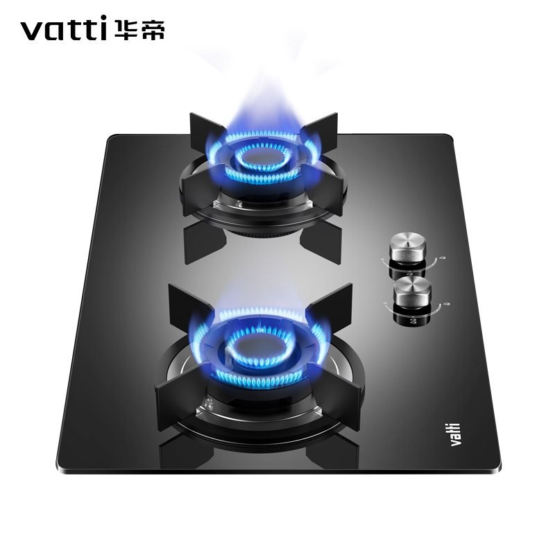 华帝(vatti)祥云厨电JZT-B8406B天然气灶 4.5KW大火力 一级能效节能猛火灶 钢化玻璃台嵌两用双眼灶具