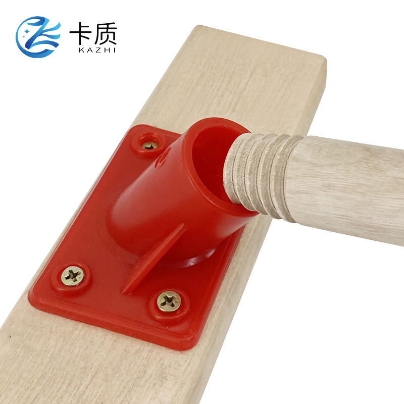 卡质 木杆白色尼龙硬毛长柄地刷 124*20*15cm 把高清大图