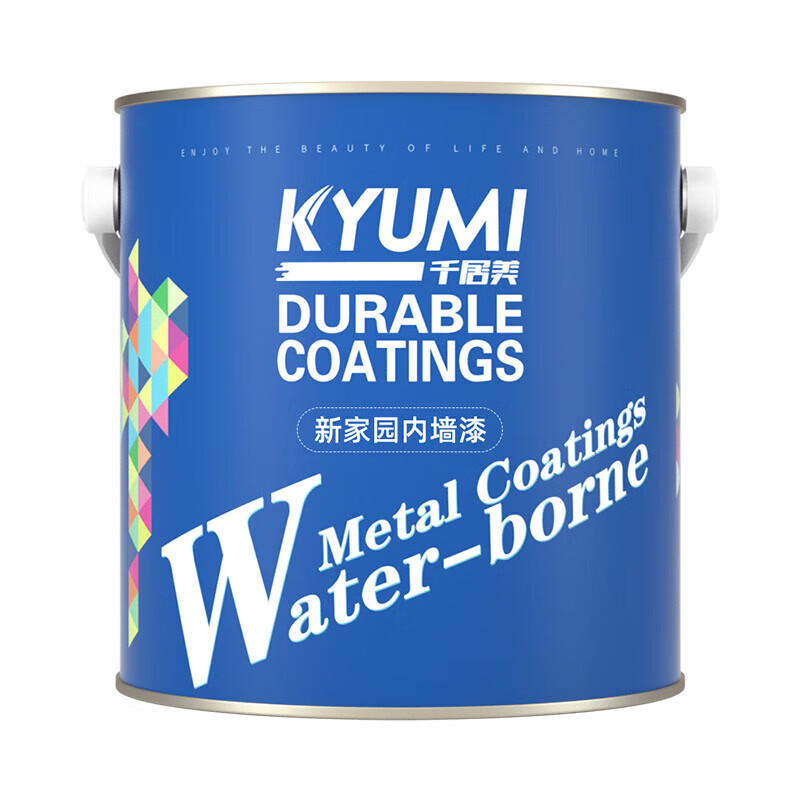 千居美(QIANJUMEI)新家园内墙乳胶漆墙面漆家用水性环保涂料3KG E1-0211番木白高清大图