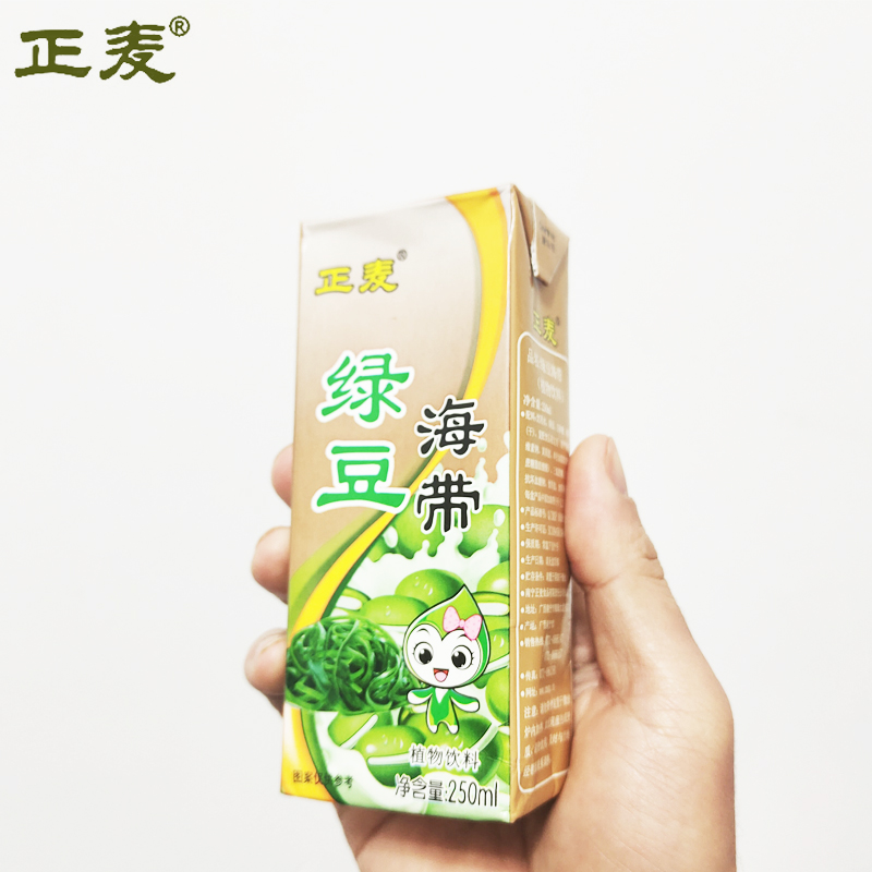 正麦绿豆海带植物饮料250ml*20盒/箱高清大图