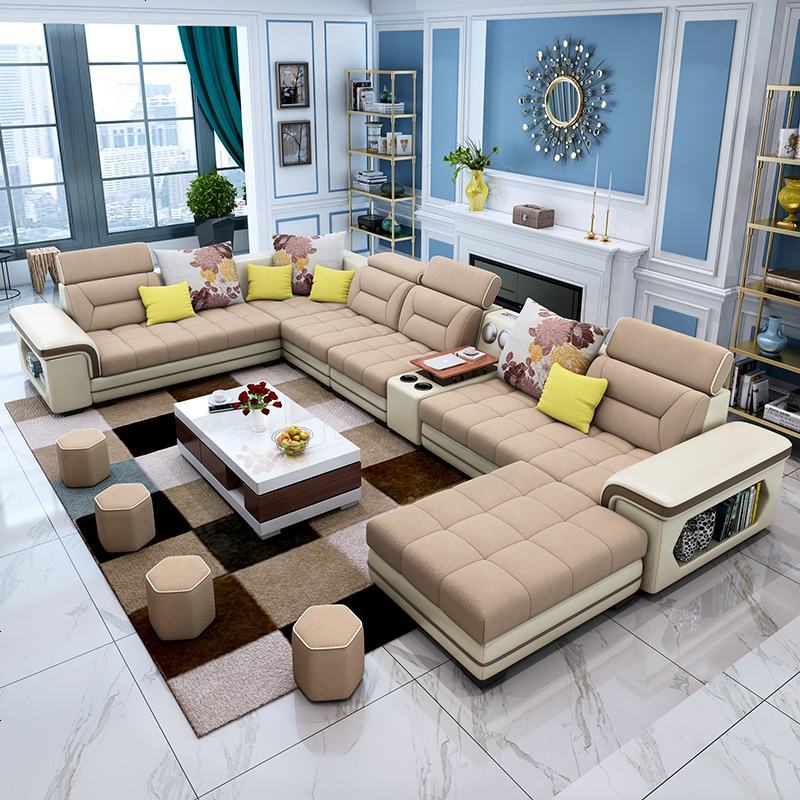 现代布艺沙发组合可拆洗布沙发大小户型客厅整装转角储物功能沙发报价