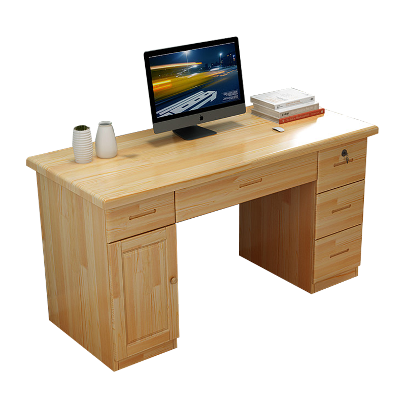 瑞瑞丰杰14米办公桌电脑桌实木办公桌松木办公桌1400x700x760rjd025