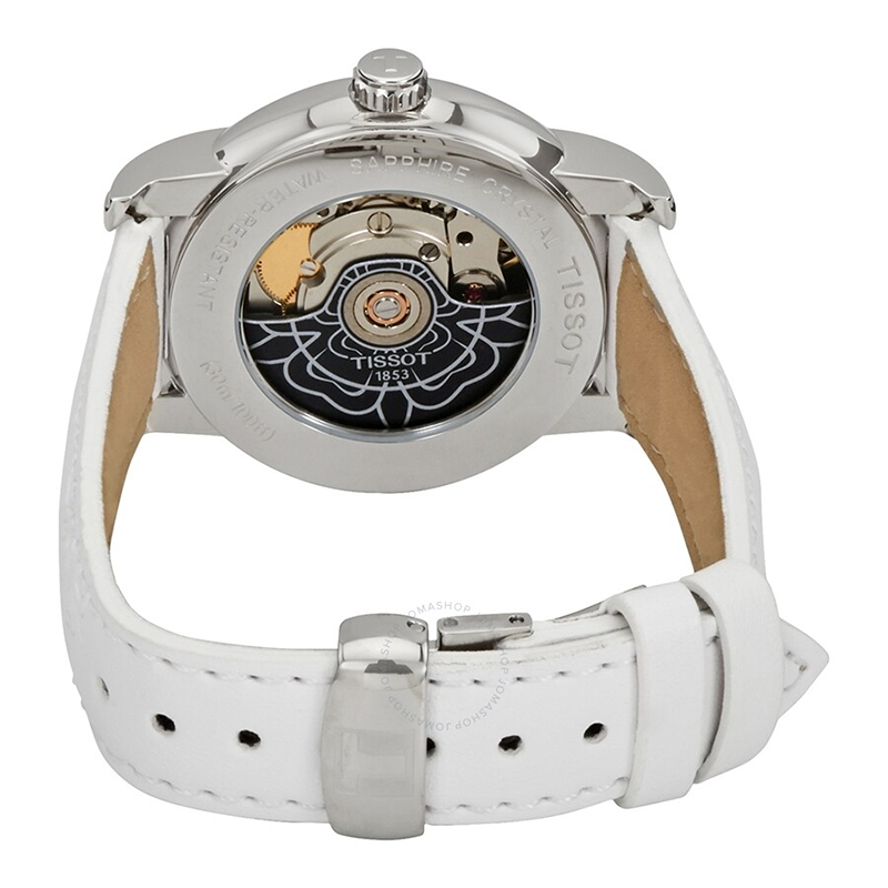 天梭(tissot) 瑞士名表 心媛系列女士时尚镂空 贝母表盘自动机械手表